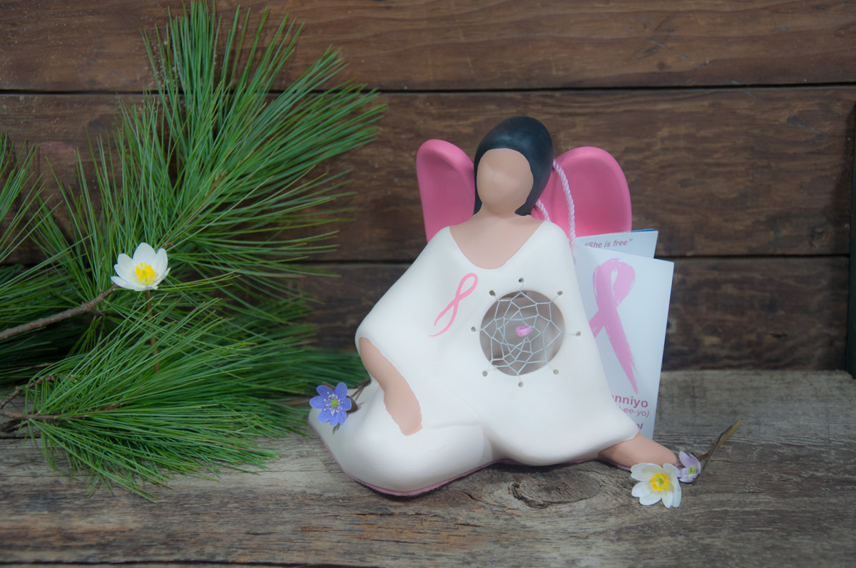 breast cancer ceramic angel
